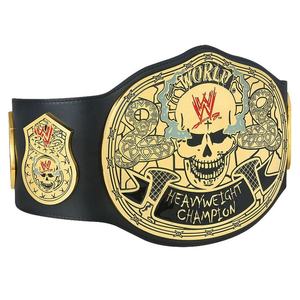 Ceintures de championnat de lutte personnalisées WWF en cuir noir véritable et plaques dorées - Product Image 6