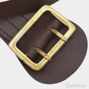 Ceinture en cuir véritable marron style Sam Browne avec sangle croisée, ceinture formelle de qualité supérieure pour tenue de cérémonie - Product Image 3