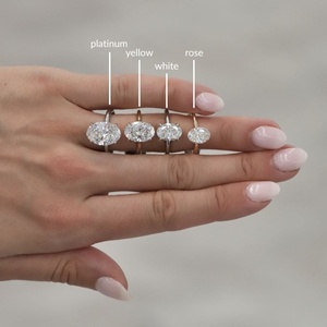 Anillo de compromiso clásico con diamante solitario de corte ovalado de 5.07 quilates en oro blanco de 14k, diamante solitario certificado por IGI - Product Image 5
