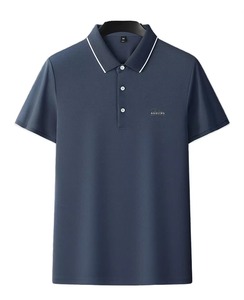 Polo de golf brodé en coton à manches courtes pour homme, respirant, décontracté et élégant pour l'été - Product Image 1