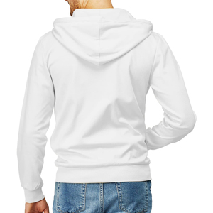 Men's <b>White</b> Full <b>Zip</b> Hoodie Solid Color Regular Fit Casual Hooded Sweatshirt 100% Cotton Fleece Knitted Autumn Wear - Product Image 5