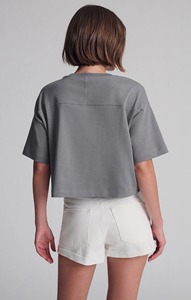 Camiseta corta para mujer, de manga corta, cuello redondo, informal, de algodón, holgada, estilo urbano, para verano, uso diario, con estampado gráfico. - Product Image 4