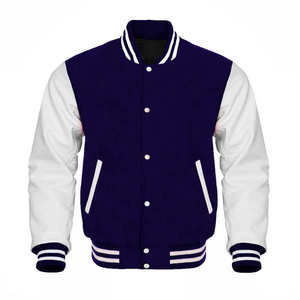 Men's Women's Vintage Streetwear College Woolen Varsity <b>Jacket</b> Stand Rib Knitted Button <b>Smart</b> <b>Casual</b> Baseball Bomber Embroidery - Product Image 1