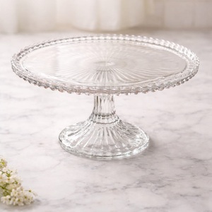 Luxury Gold Metal Cake Stand with Glass Dome Lid Dessert <b>Display</b> Stand Wedding Dessert <b>Table</b> - Product Image 2
