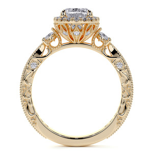 แหวนหมั้นเพชรทรงรีสไตล์โบราณ 14k/18k ดีไซน์ใหม่ ประดับมิลเกรน สำหรับผู้หญิง - Product Image 3