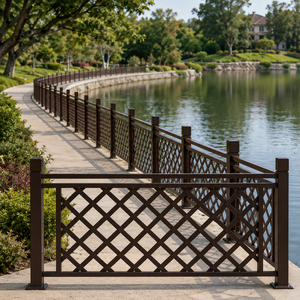 Contemporary Steel Bridge Railing With Lattice Design Rust Resistant For Park Handrails <b>Wall</b> Mounted - Product Image 3