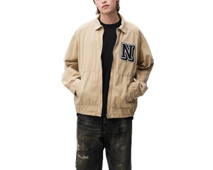 Veste en jean de luxe Street Wear Toile épaisse Logo personnalisé Coton sergé Fermeture éclair Veste de travail pour hommes Vêtements de travail Uniforme de travail - Product Image 4