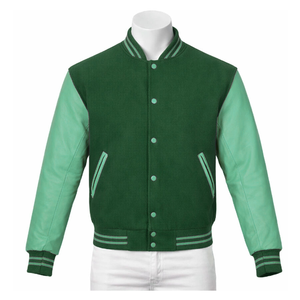 Veste varsity matelassée unisexe, col mandarin, tissu en toile, coupe régulière, manches longues, extérieur en laine/viscose, coupe-vent, à capuche, hiver - Product Image 1