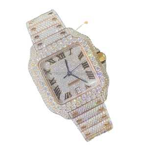 Luxury Quartz Watch Gold Moissanite Watch Waterproof 41mm Men's And 36mm Women Diamond Iced Out Watches Bulk Order <strong>Supplier</strong> - Product Image 1