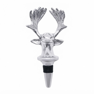 Tapón de botella de vino con cabeza de ciervo de aleación de zinc, sellador de bebidas de metal reutilizable con forma de reno para accesorios de bar en casa y regalos de Navidad - Product Image 1