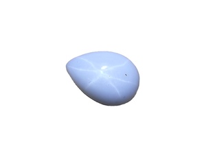 Zafiro Estrella Blanco Opaco en Forma de Pera de 9x13 mm, 4.5 Quilates, Creado en Laboratorio, Cabujón Pulido de 6 Rayos y 4 mm de Altura para Joyería - Product Image 2