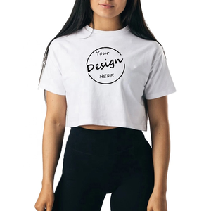Factory Custom Logo Short Sleeve Yoga Crop Top Oversized T-shirt Active Wear <b>Athletic</b> Gym Fitness Women - Product Image 1