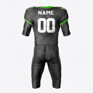 Uniforme de football américain sublimé noir et vert néon, best-seller 2026 |   OEM personnalisé |   Kit en gros - Product Image 2
