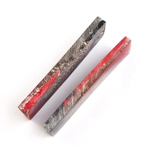 Cuchillo de caza y camping de acero damasco inoxidable con mango de resina epoxi, hoja recta de punta caída, personalización OEM ODM, madera de palisandro - Product Image 2