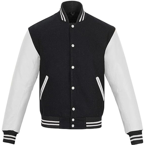 Veste matelassée en tissu pour la saison hivernale, col baseball, manches en cuir PU, veste en laine fleurie, grande taille, veste varsity - Product Image 1