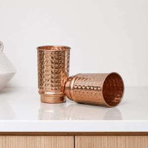 Tasse en cuivre plaqué or oriental, motif martelé, design moderne, anti-fuite, à paroi simple pour boissons chaudes, compatible lave-vaisselle - Product Image 4