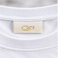 Étiquettes tissées personnalisées avec logo à coudre pour vêtements, marques de mode et sacs