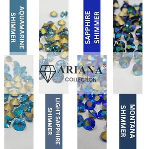 คริสตัลแก้ว ARIANA Point Back แบบ Chaton สีฟ้าอมเขียวประกายมุก สีฟ้าประกายมุกอ่อน สีฟ้าประกายมุกเข้ม สีฟ้าประกายมุกมอนทาน่า - Product Image 1