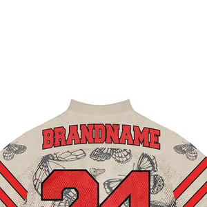 Camiseta de Fútbol Americano BRANDNAME 24, Cuello en V, Doble Tirante, Corte Ajustado, Unisex, Malla de Poliéster Transpirable, Tallas Grandes, Impresión Personalizada - Product Image 5
