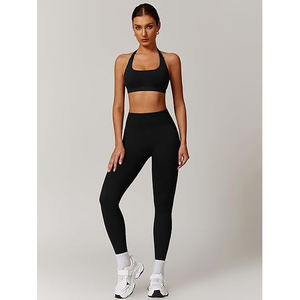 Ensemble de yoga Body Mapping pour femme : soutien ciblé, soutien-gorge de sport, leggings taille haute, genoux articulés, bande anti-gêne, nylon et élasthanne - Product Image 3