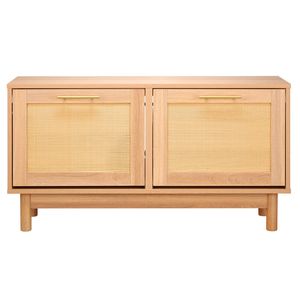 Banco de Entrada con Aspecto de Ratán de 39.4 x 11.8 x 20.9 Pulgadas con 2 Cajones Abatibles y 4 Compartimentos, Estante para Zapatos con Capacidad para 300 Libras - Product Image 1