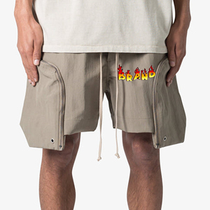 Shorts cargo décontractés pour homme, imprimés, avec ceinture élastique confortable, en polyester, avec double poche cargo - Product Image 1