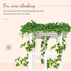Arco per Piante Rampicanti da 2,1 m, Facile da Montare, in Legno e Acciaio, con Pannelli Laterali in Abete Naturale e Rivestimento in Vinile Bianco per Esterni - Product Image 6