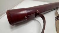 Étui de protection vintage en cuir gaufré de grande taille (30 pouces) pour diplômes, certificats et impressions d'art