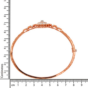 Elegant 18K Rose Gold <b>Bangle</b> <b>Bracelet</b> for Women Intricate Infinity-Inspired Loop Design Sparkling Lab Grown Brilliant Diamond - Product Image 4