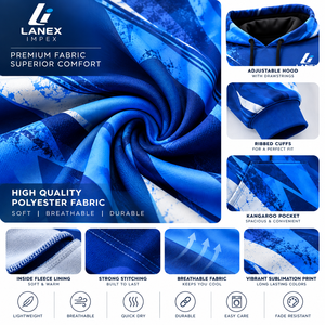 Sweat-shirts à capuche personnalisés imprimés par sublimation pour hommes, pulls entièrement imprimés, vêtements de streetwear personnalisés, fabricant de vêtements de mode - Product Image 5