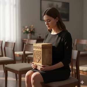 Boîte rectangulaire en bois faite à la main, sculptée avec un motif d'arbre de vie, décoration de table, cadeau de mariage - Product Image 4