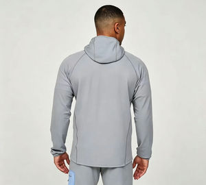 Custom Logo Men's Slim Fit Training <b>Jacket</b> Hooded Quick Dry Gym Sportswear Athletic Performance Running <b>Track</b> <b>Jacket</b> Wholesale - Product Image 3