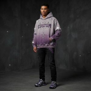 Sudadera con capucha unisex negra y rosa con cremallera, 100% algodón, bloques de color, bolsillos canguro divididos, manga larga, estilo urbano, casual, con cremallera, en blanco - Product Image 5