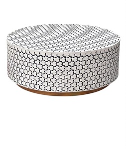 Table basse hexagonale moderne de luxe avec incrustations en os et motif chevron, mobilier de salon, vente chaude, par f s i - Product Image 3