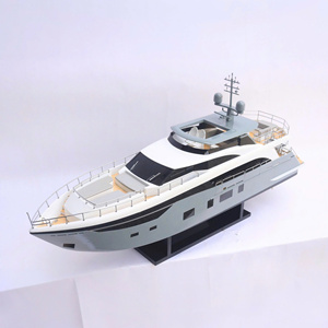 Modelo de Yate Moderno de Madera Pintado en Gris y Negro de 35 Metros, PRINCESS, Hecho a Mano, para Decoración del Hogar, Regalo de Acción de Gracias, Regalo Empresarial - Product Image 1