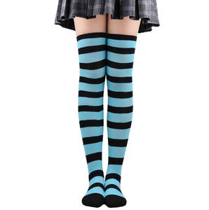 Women's Autumn Winter Christmas Halloween Knee-<b>High</b> Striped Cosplay <b>Socks</b> Breathable <b>Knitted</b> Long <b>Thigh</b> Coverage for Parties - Product Image 3