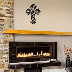 CIFbuy Decorazioni da parete in metallo moderne, alla moda e creative, bellissime croci in stile vintage, decorazioni da parete in stile vintage elegante - Product Image 2