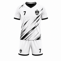Colección de Uniformes de Fútbol Unisex Transpirables Personalizados de Primera Calidad, Conjunto de Camiseta y Pantalones Cortos de Fútbol Profesional, Impresión por Sublimación, Negro 3D