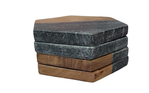 Sous-verres en bois de forme irrégulière, de luxe, modernes et élégants, écologiques, de haute qualité, personnalisables en gros, diamètre 100 mm, épaisseur 4-5 mm - Product Image 5