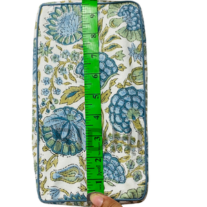 Housse de boîte à mouchoirs rectangulaire en coton bleu et vert à volants, faite à la main par Ridhi, en tissu imprimé au bloc, porte-serviettes, décoration d'intérieur, cadeau pour chambre à coucher - Product Image 4