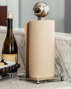 Modern Metal Windproof <b>Paper</b> <b>Towel</b> <b>Holder</b> with Sphere Top Free Standing Design for Kitchen Counter by Nyxora Atelier - Product Image 3