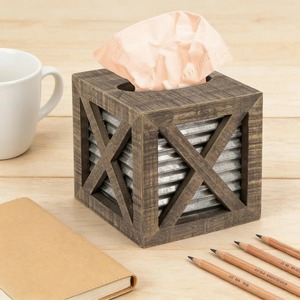 Caja de pañuelos decorativa de madera, ideal para la mesa de centro y para realzar la sala de estar, hecha a mano en India. - Product Image 5