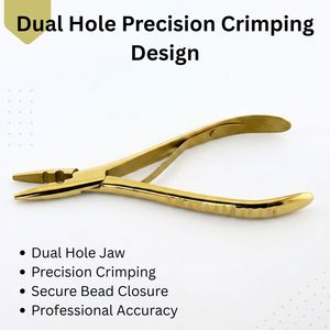 Herramienta de crimpado de alta resistencia con dos orificios para extensiones de cabello, alicates de instalación de micro anillos y nano anillos de acero inoxidable - Product Image 5
