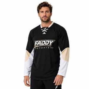 Maillot de hockey sur glace personnalisé par sublimation, respirant, uniforme d'entraînement d'équipe, haute qualité, à lacets, vêtements de sport pour hommes, vente en gros de chemises - Product Image 3