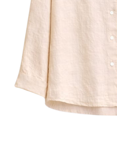 Conjunto de Dos Piezas para Mujer: Camisa Blanca y Pantalones Anchos Marrones, Estilo Casual de Algodón y Lino, con Bolsillo Bordado de Hongo, para Verano - Product Image 5