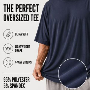 Camiseta Extra Grande para Hombre, Corte Holgado, Informal, Estilo Urbano, Mezcla de Algodón, Manga Corta, Tejido Transpirable, Cómoda y Elegante - Product Image 5