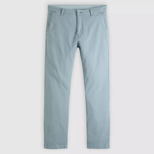 Pantalon en jean slim bleu clair pour homme, coupe droite décontractée, taille mi-haute, couleur unie, idéal pour le printemps - Product Image 1