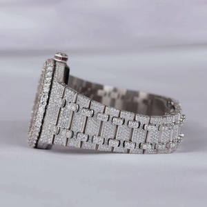 Reloj de Pulsera Mecánico de Lujo con Esfera Morada y Diamantes, con Indicador de Fecha y Correa Tipo Brazalete - Product Image 3