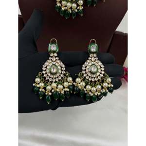 <b>Bridal</b> Gold Plated Seema Polki Kundan Choker <b>Necklace</b> <b>Set</b> with <b>Earrings</b> <b>and</b> Ring - Product Image 4