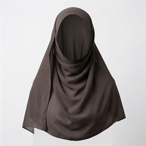Hiyab de poliéster de color sólido para mujer, tela de chifón transpirable, para uso diario, pañuelo étnico de Oriente Medio. - Product Image 1